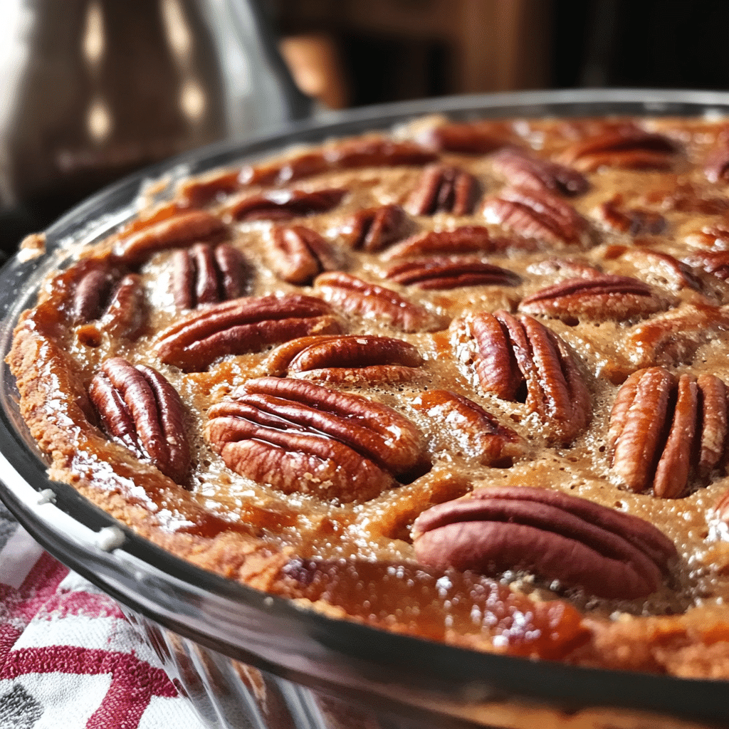 Pecan pie dump cake recipe fresh from oven