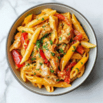 rasta pasta recipe with jerk chicken and creamy sauce