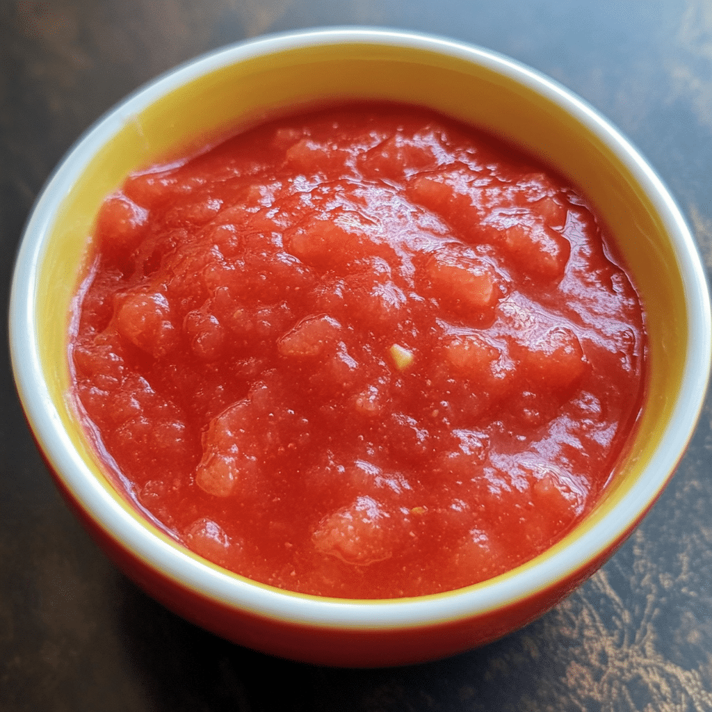 Rhubarb sauce served in bowl