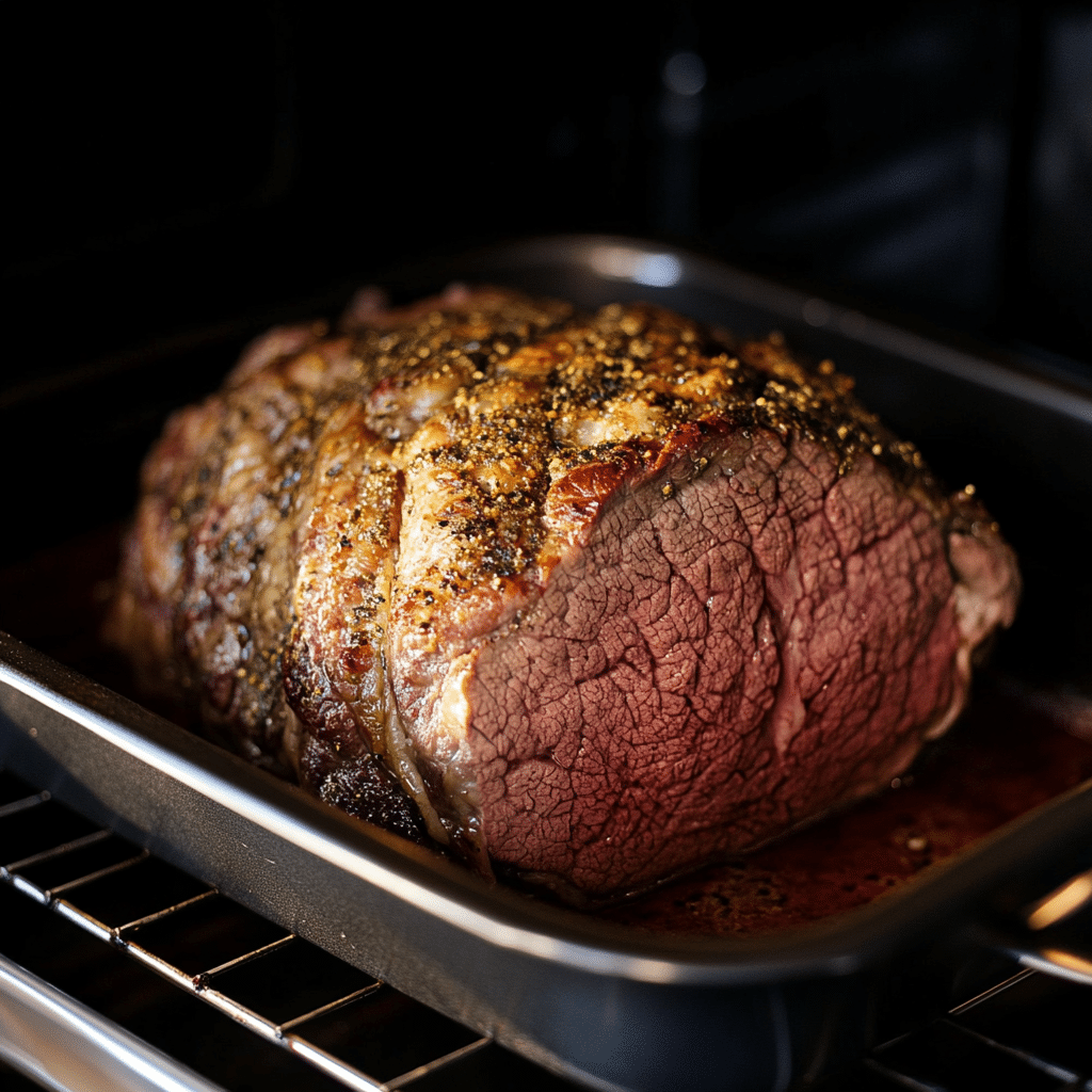 cooking roast beef in oven step