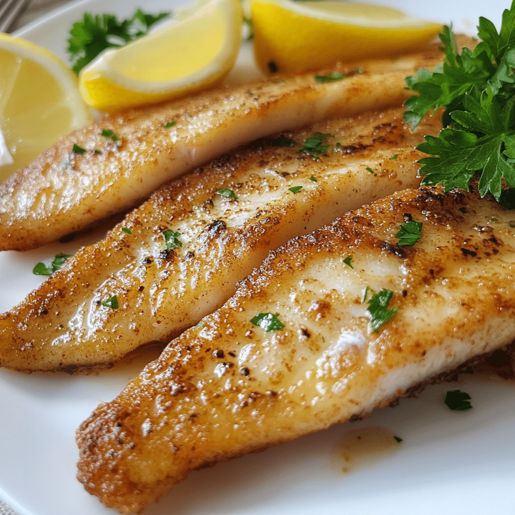 Sand dabs dinner serving suggestion