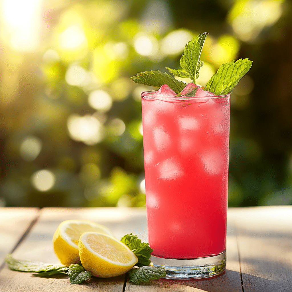 Watermelon Lemonade Mocktail with garnishes