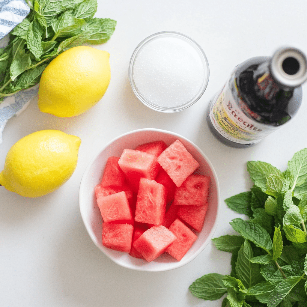 Ingredients for Watermelon Lemonade Mocktail