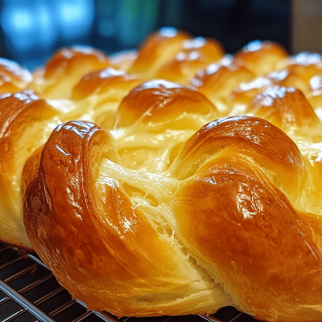 Braided golden crust cheese bread