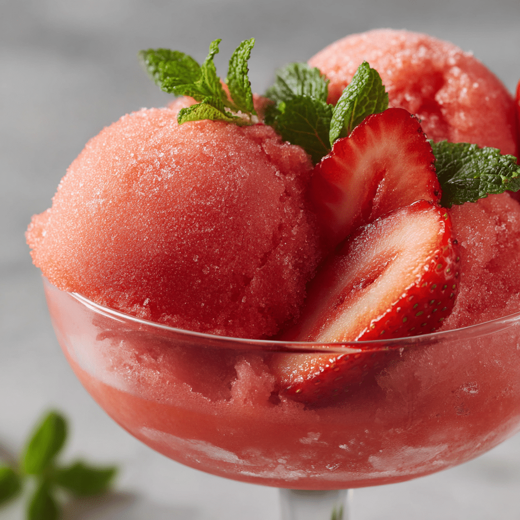 Ninja Creami Strawberry Sorbet in a glass bowl