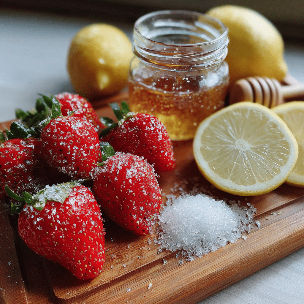 Ingredients for Ninja Creami Strawberry Sorbet