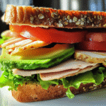 Supermodel Sandwich with turkey, avocado, and hummus