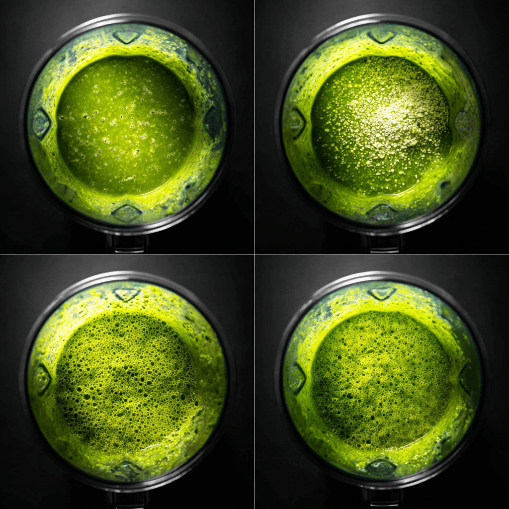 Blending a morning low-carb detox smoothie
