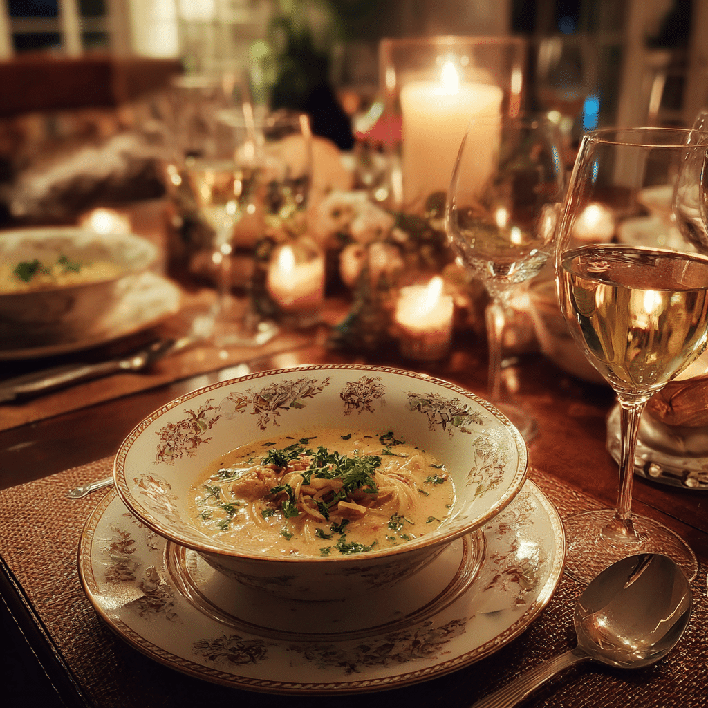 creamy marry me chicken soup served for dinner