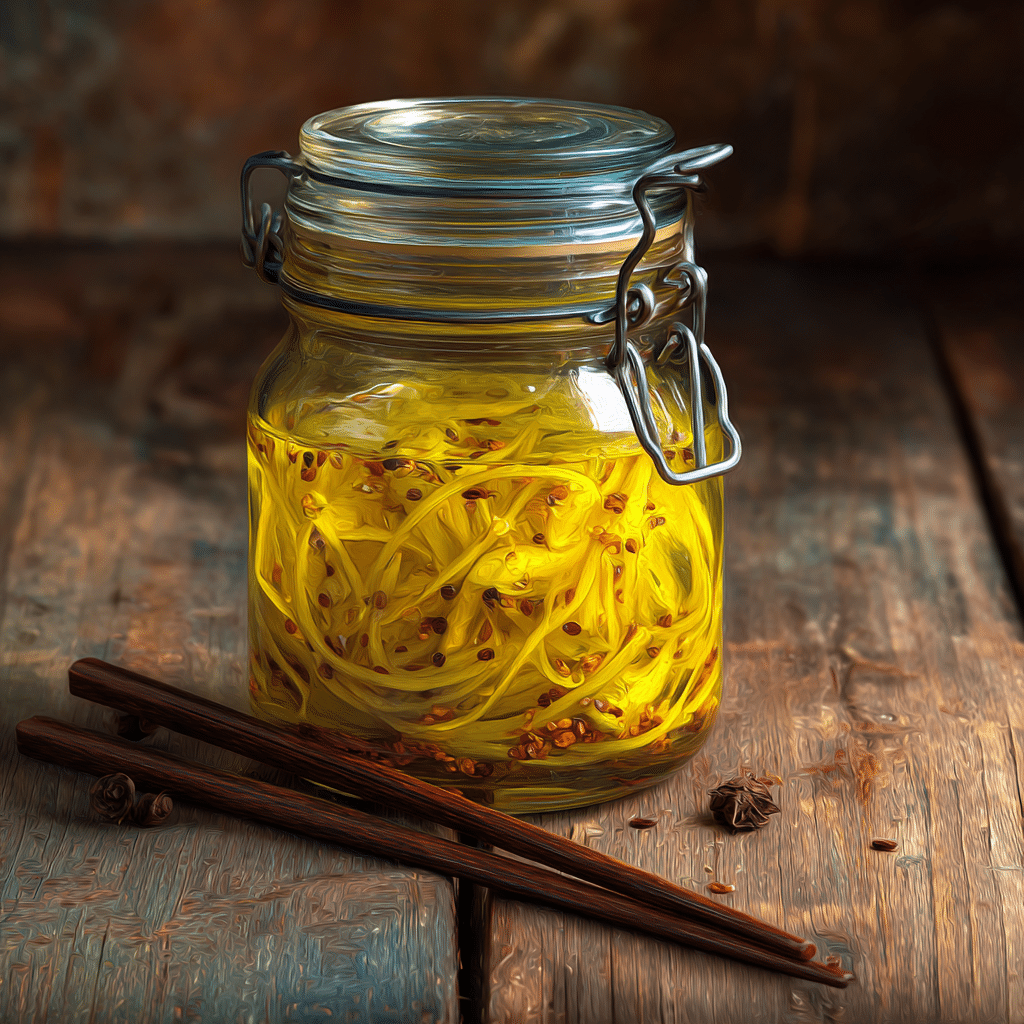 Daikon Radish Pickle Recipe in glass jar