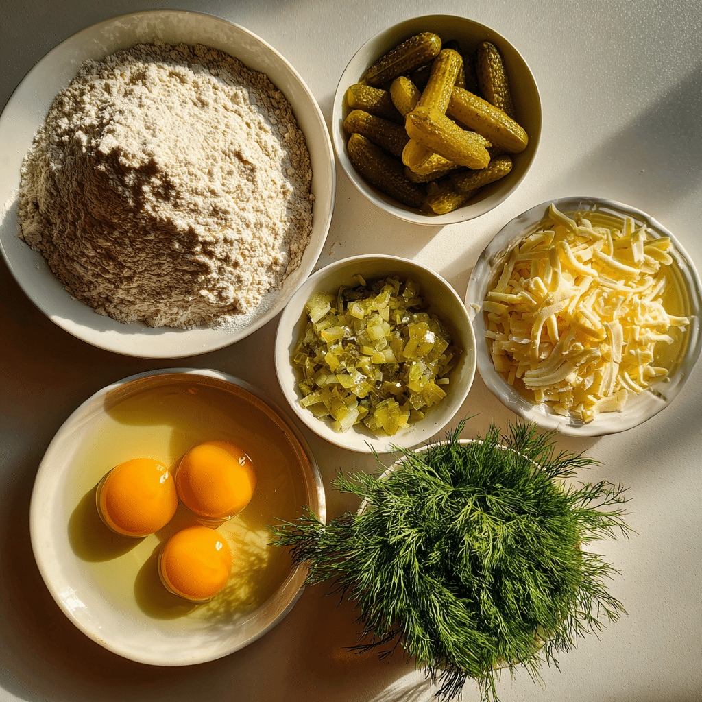 ingredients for dill pickle bread recipe