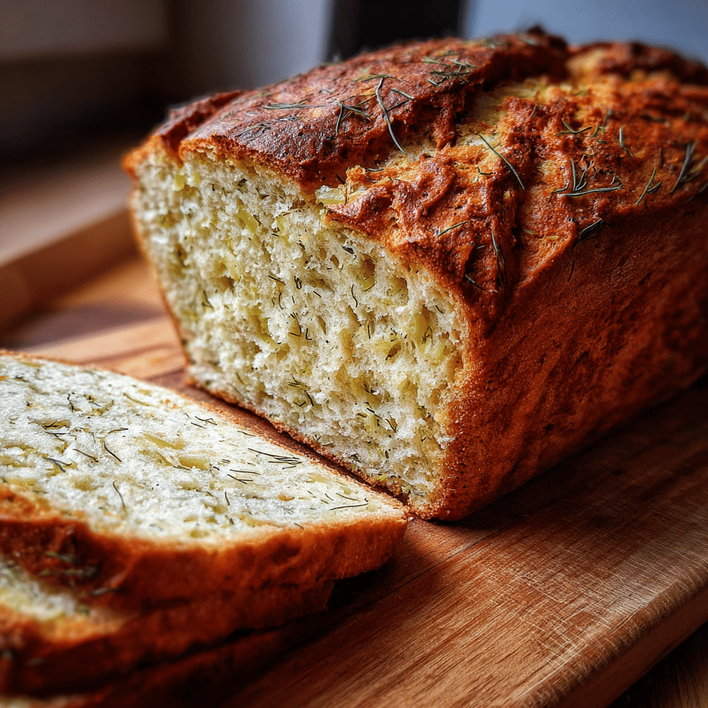 dill pickle bread recipe loaf close-up