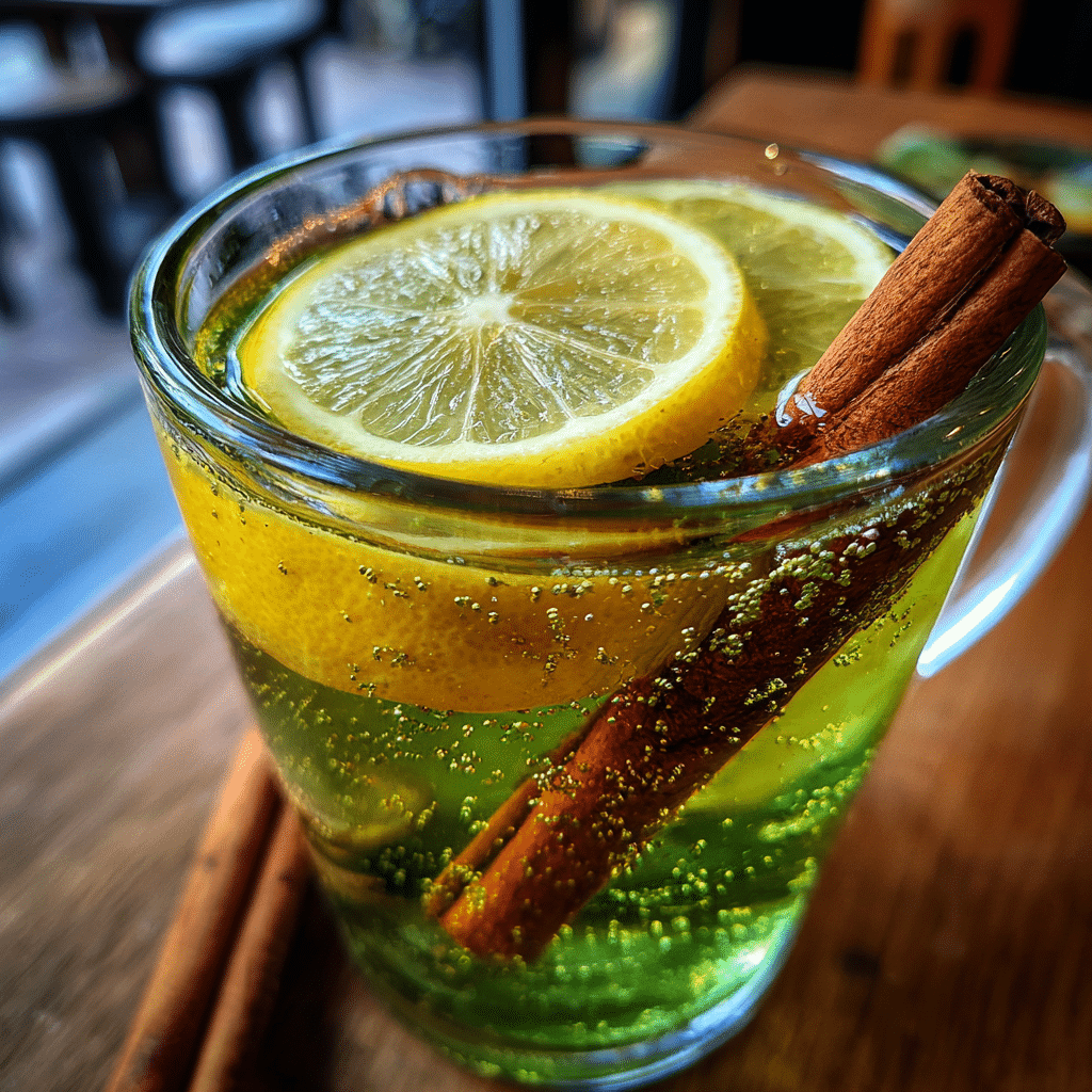 Green tea with lemon and cinnamon mimicking Ozempic naturally