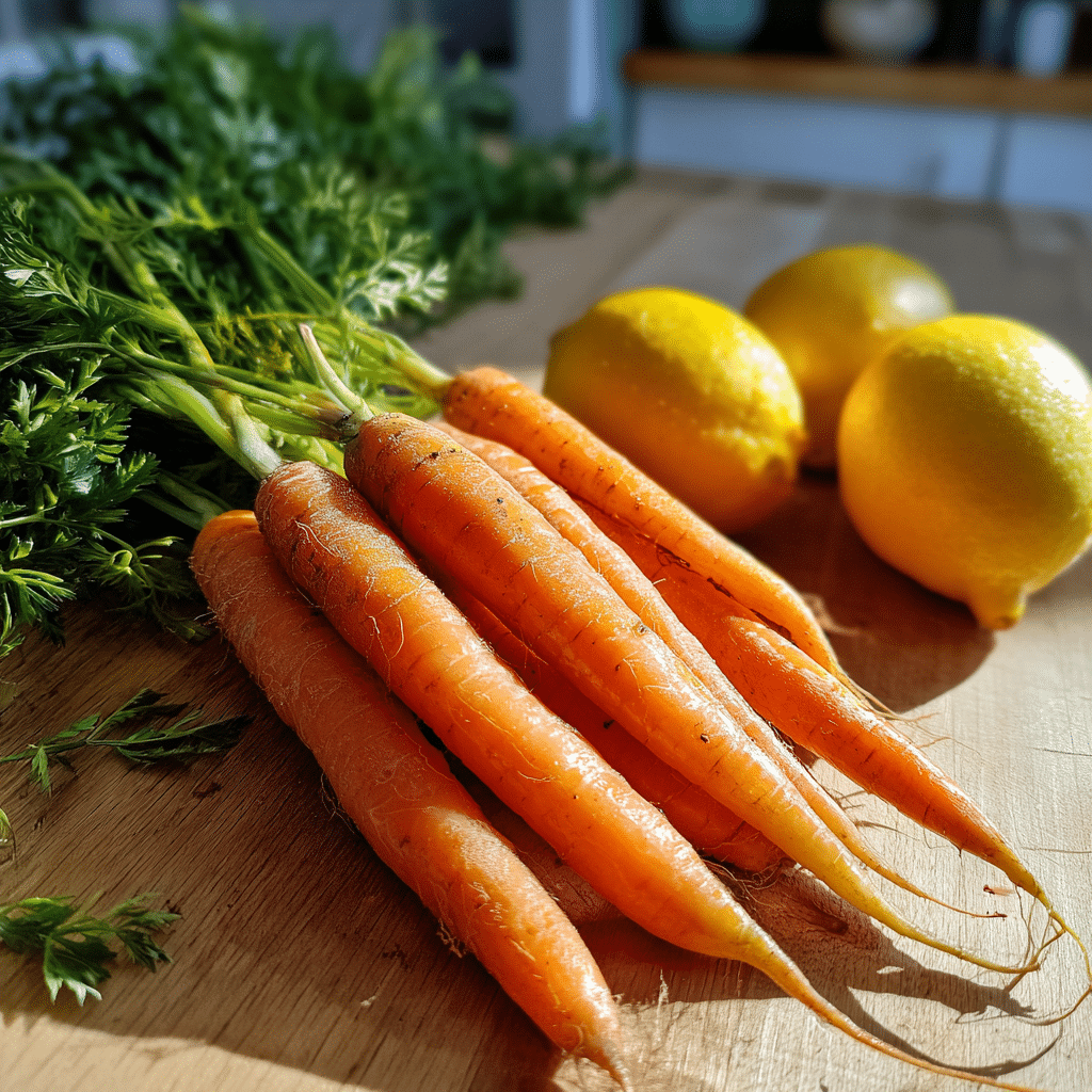 Lemon carotene cleanse recipe ingredients on table