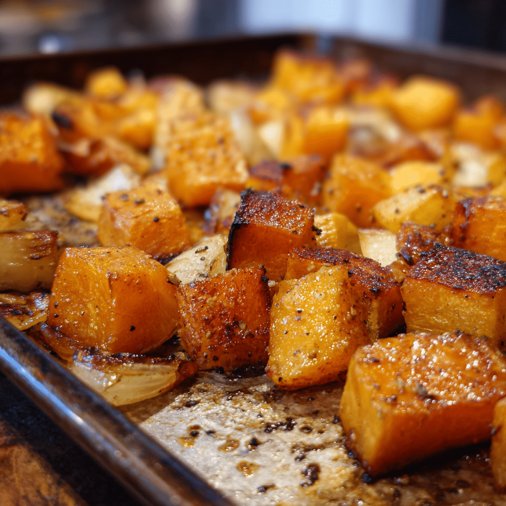 roasted butternut squash and apples for creamy soup recipe