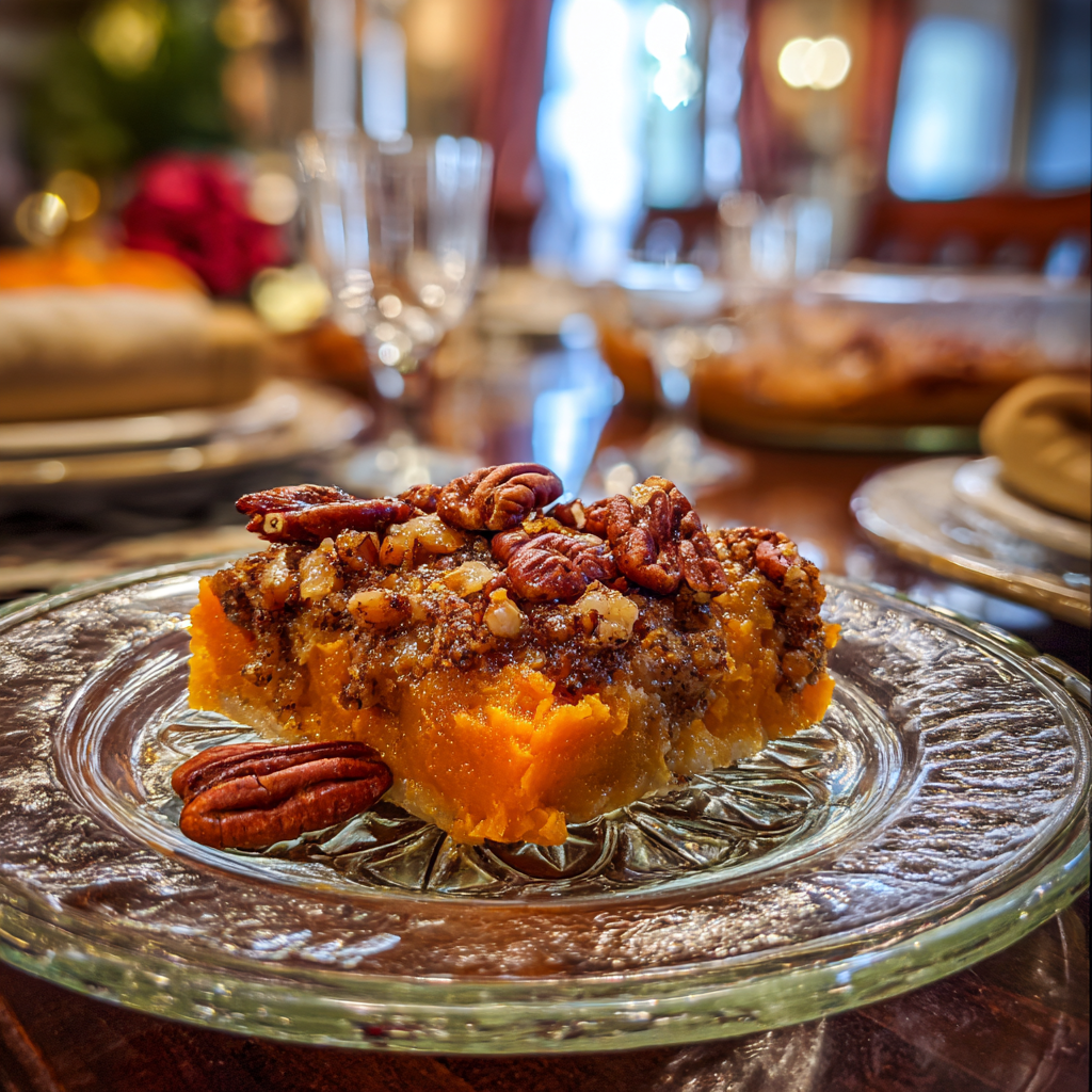 Sweet Potato Casserole Recipe Holiday Serving