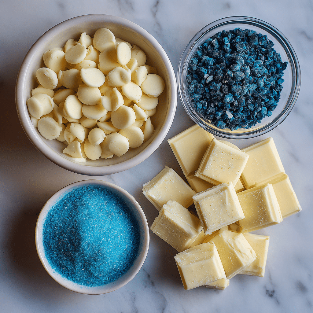 Blue Christmas Truffles ingredients white chocolate blue curacao cream
