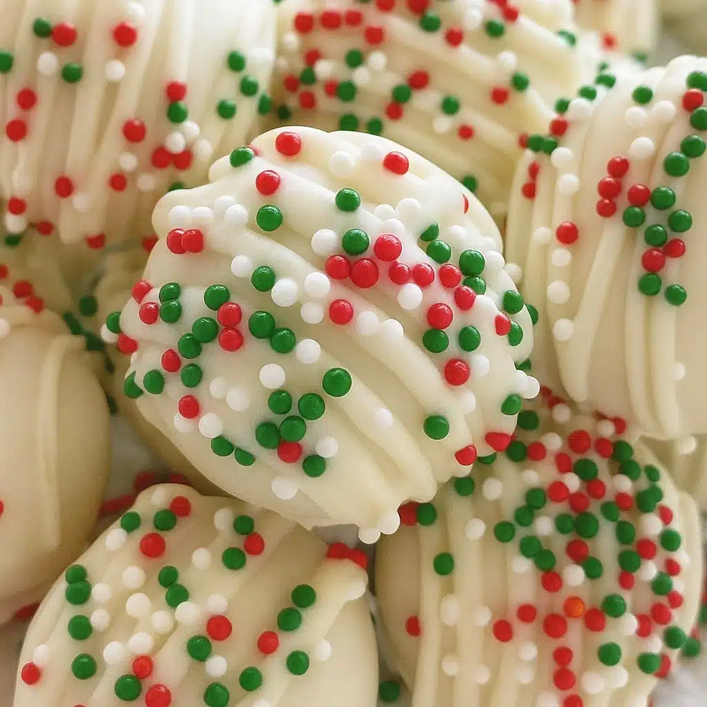 Sugar Cookie Truffles packaged in a festive gift box with ribbons