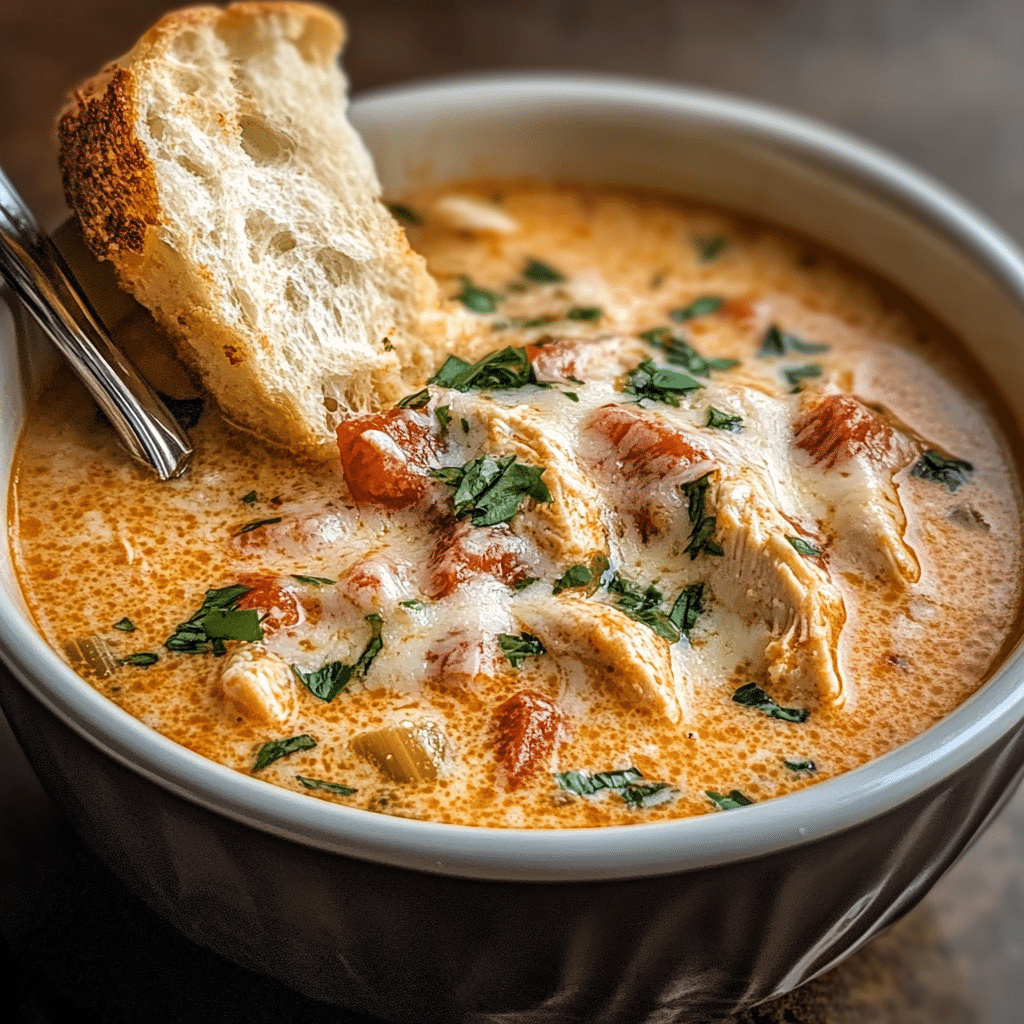 Crock Pot Creamy Chicken Parmesan Soup