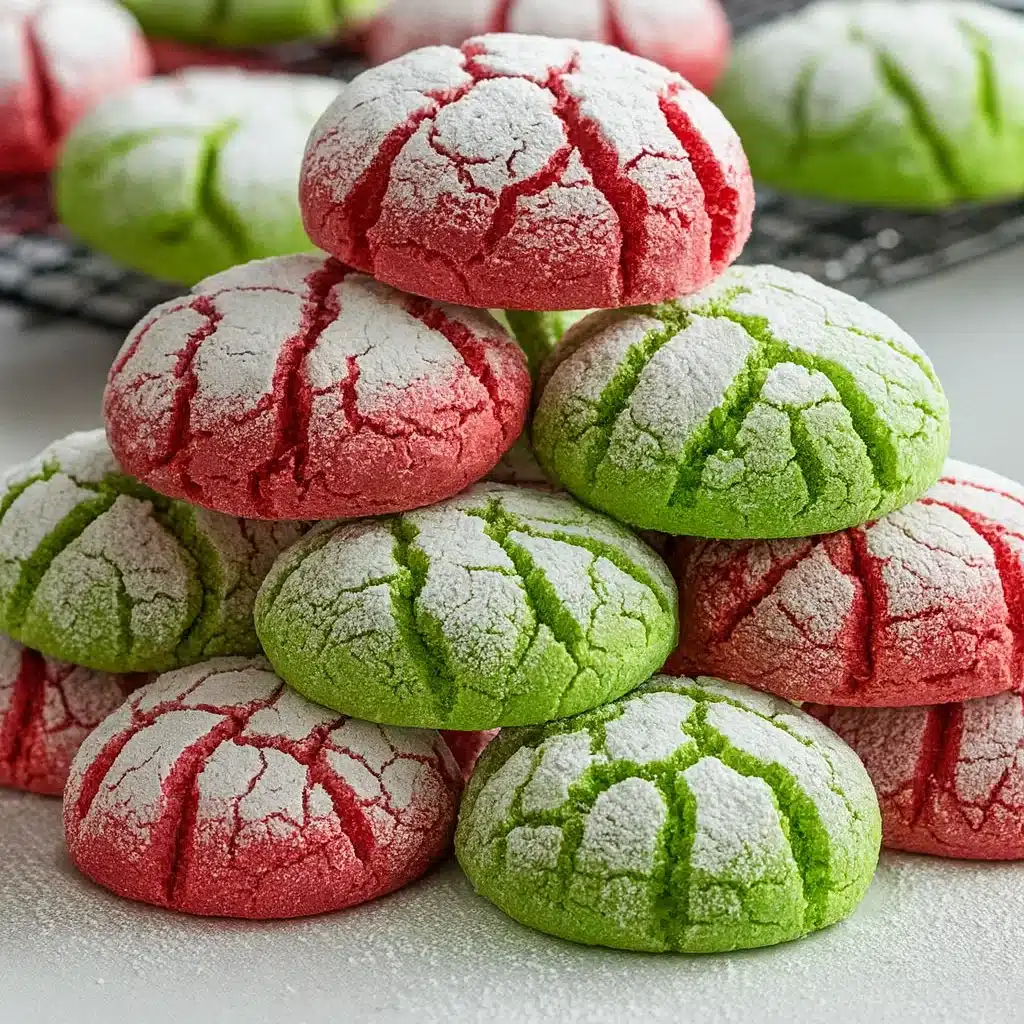 Festive Red and Green Crinkle Cookies