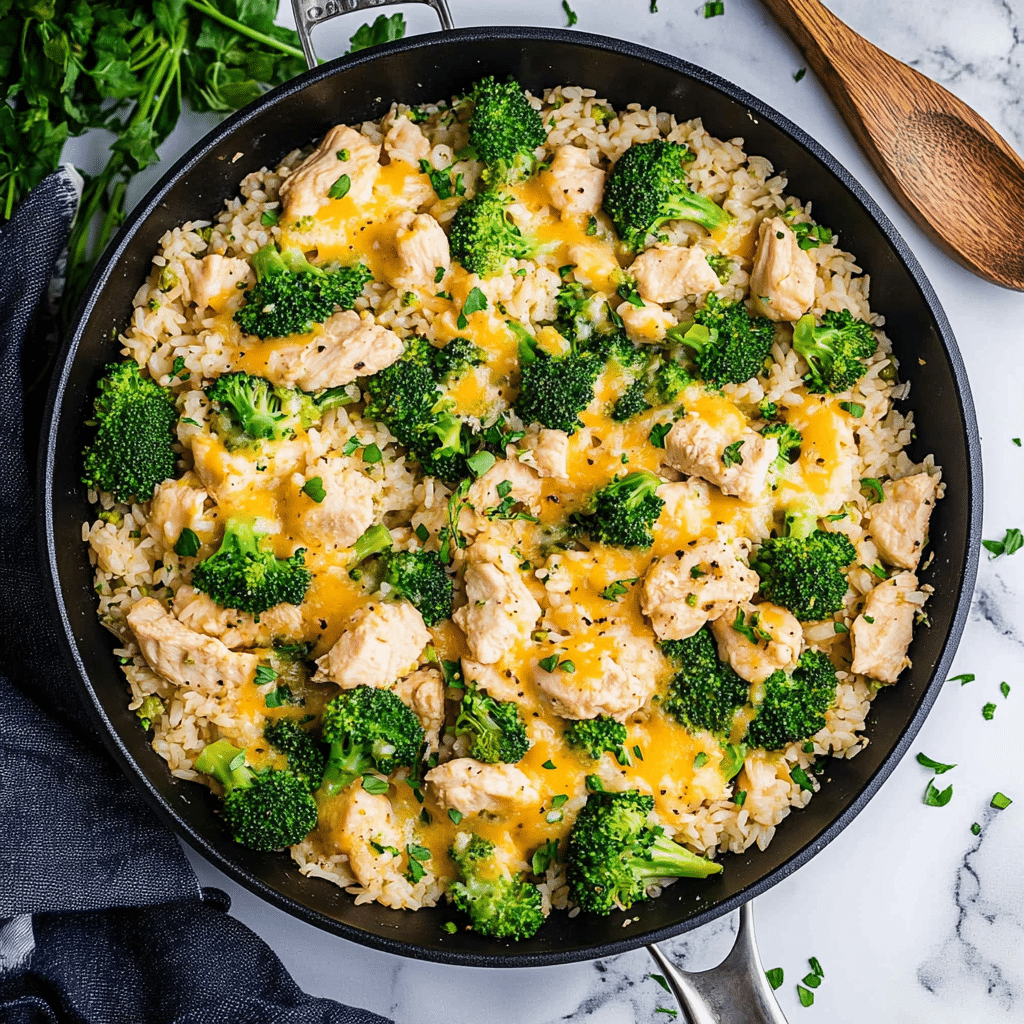 chicken broccoli rice skillet