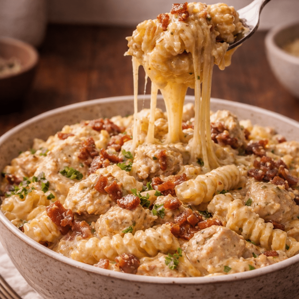 creamy chicken bacon ranch pasta