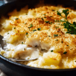 Creamy Fish on Potato Gratin