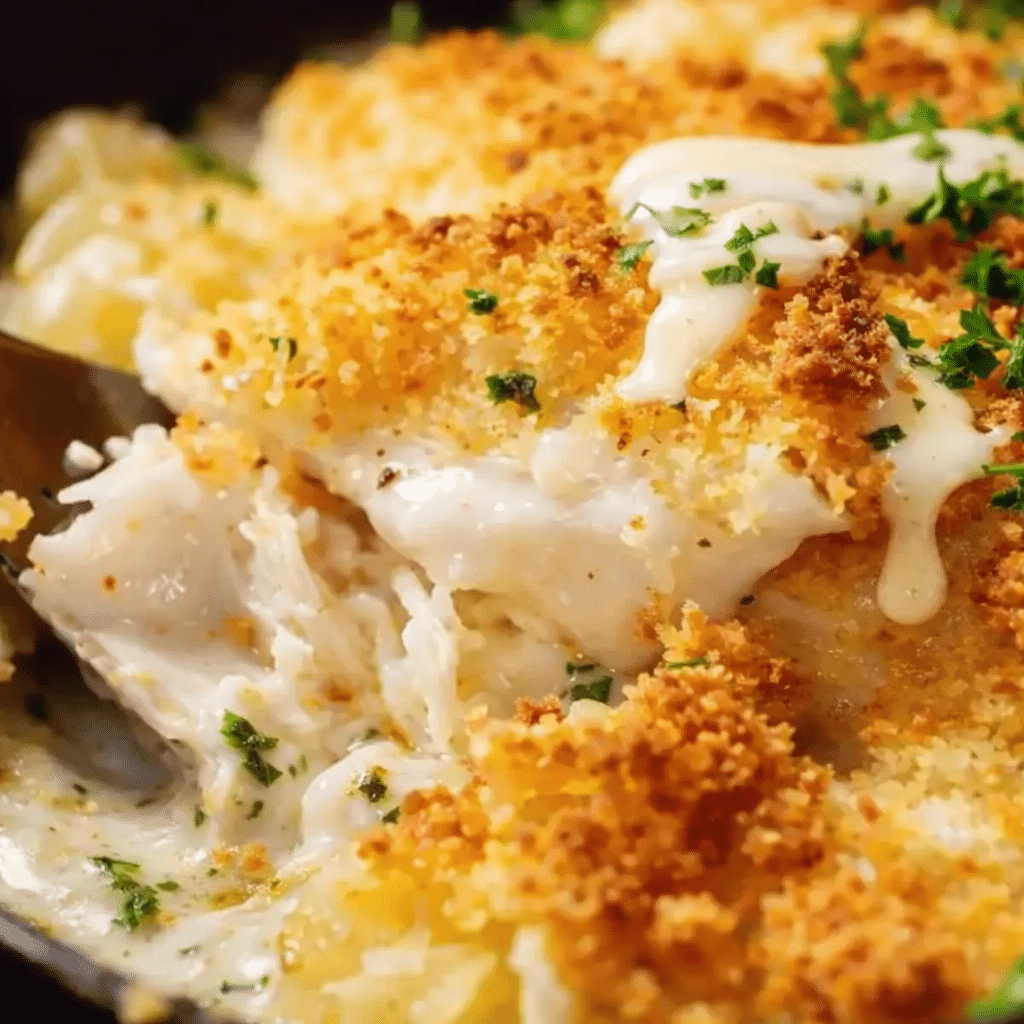 Creamy Fish on Potato Gratin