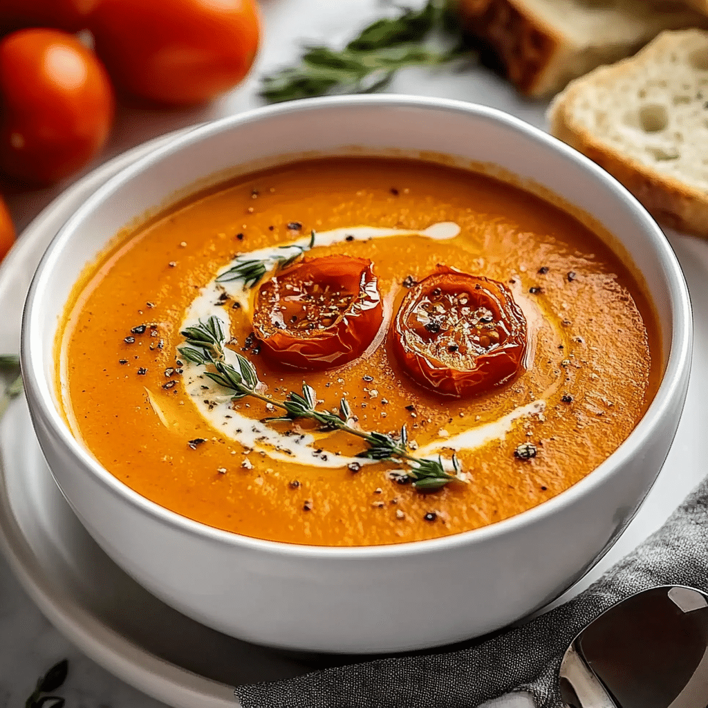 Creamy Roasted Garlic Tomato Soup