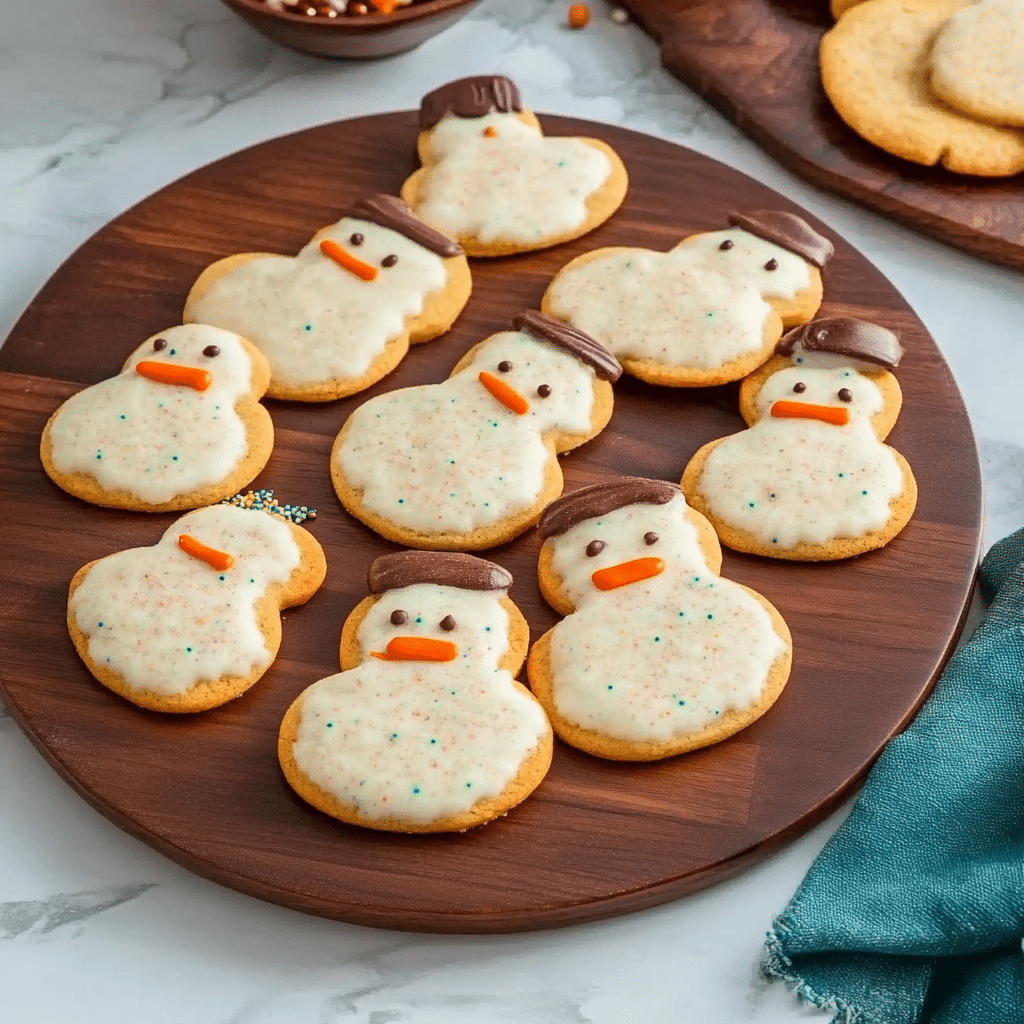 Easy Dipped Snowman Sprinkle Cookies 