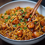 Sticky Garlic Chicken Noodles