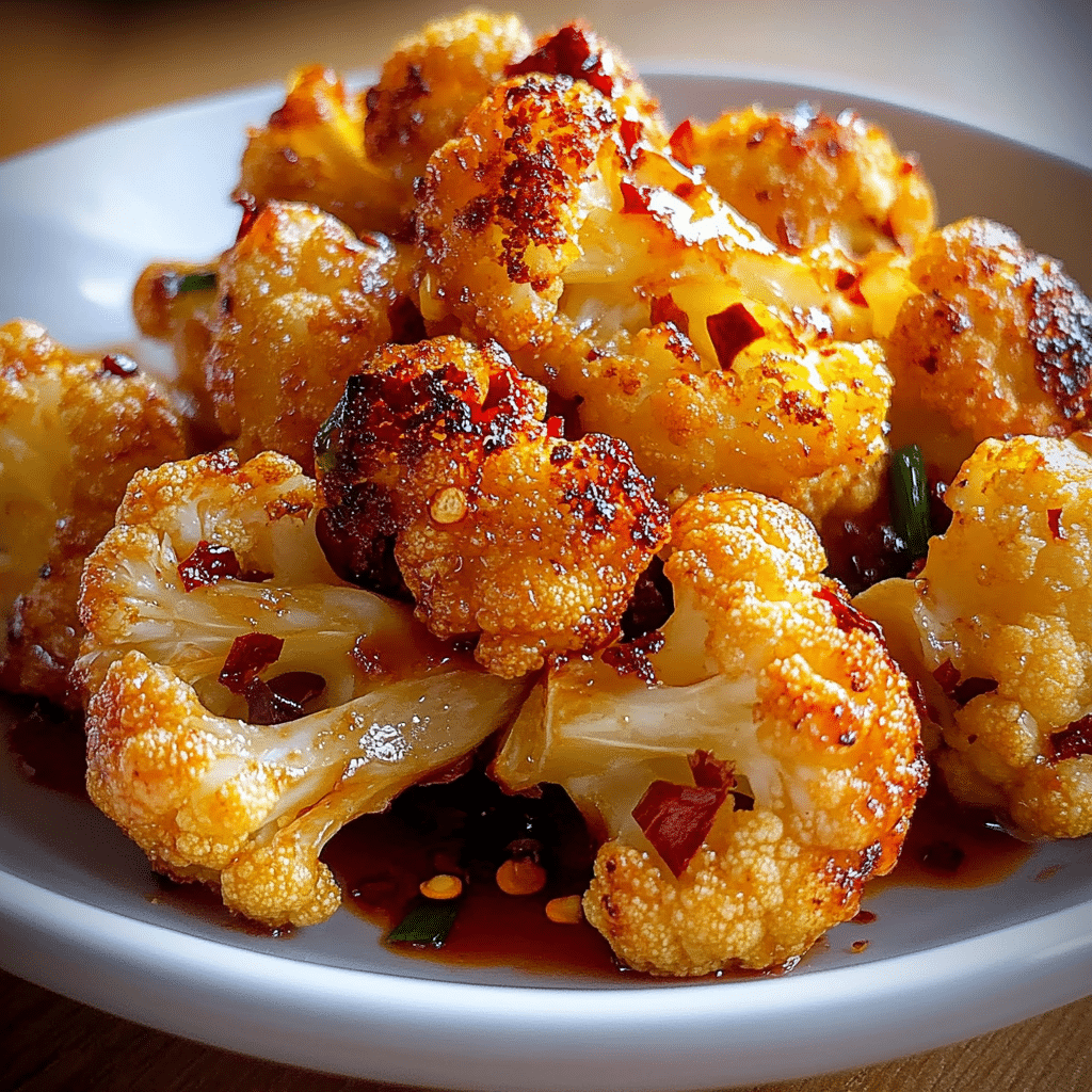 Sweet and Spicy Baked Cauliflower