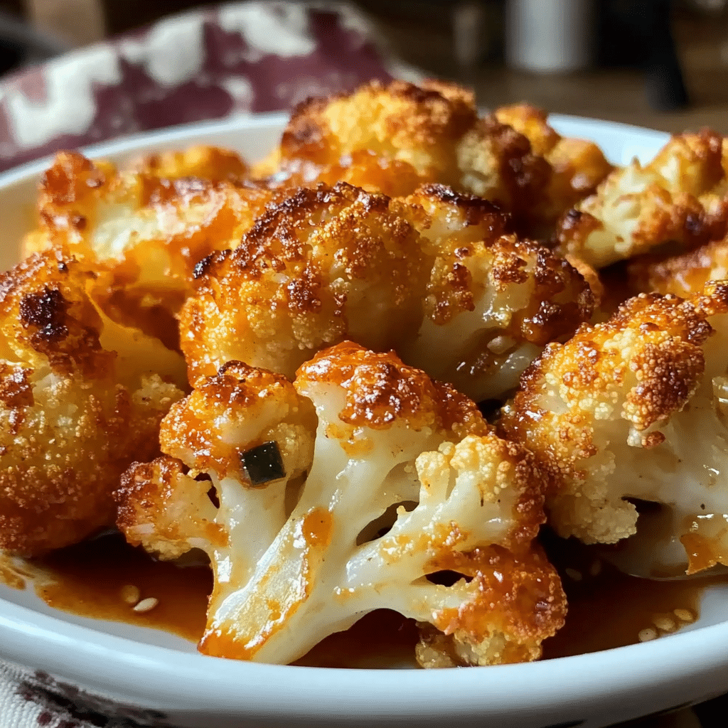 Sweet and Spicy Baked Cauliflower