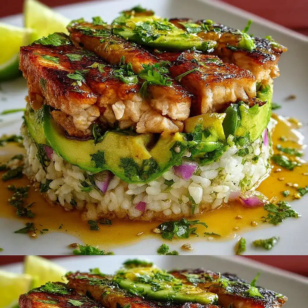 Honey Lime Chicken & Avocado Rice Stack – Easy Weeknight Dinner