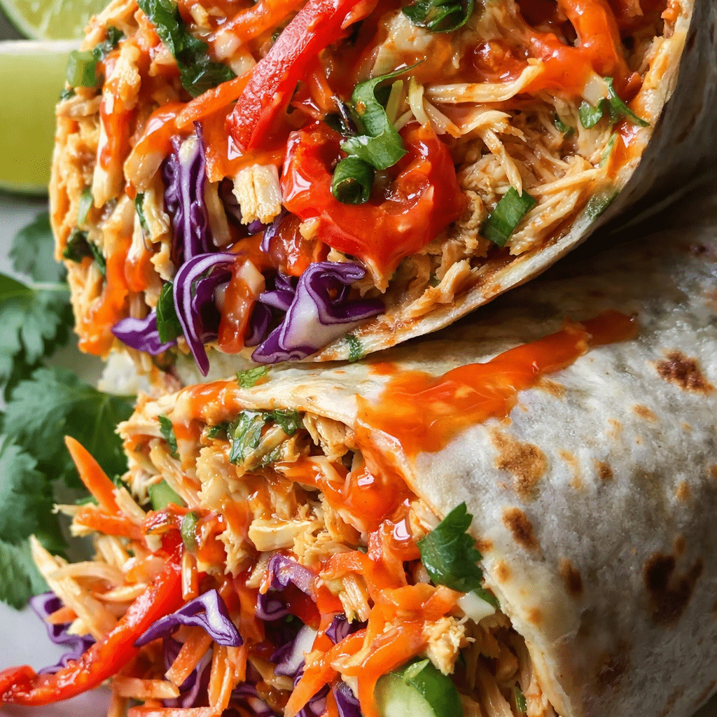 Quick Thai Peanut Chicken Fresh Wrap