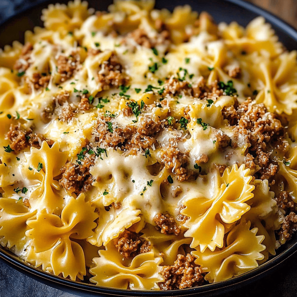 Cheesy Cajun Bowtie Pasta with Garlic Cream