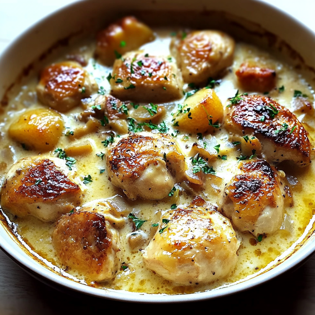 Creamy French Chicken Casserole a la Normande