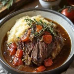 Italian Pot Roast with rich tomato sauce and herbs, slow-braised until tender