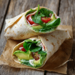 Cottage cheese wrap with turkey and spinach