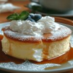 Close-up of creamy Fluffy Yogurt Cloud Dessert showing its light and airy mousse texture