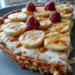 Close-up of High-Protein Breakfast Pizza Bowl topped with mozzarella and basil