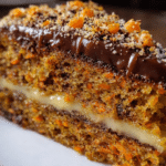 slice of Brazilian carrot cake with chocolate topping