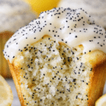 Easy homemade lemon poppy seed muffins with golden tops and poppy seeds