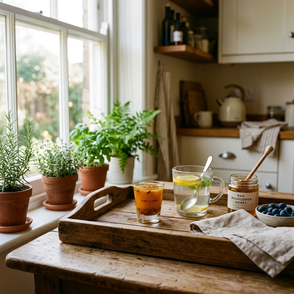 serving fire cider recipe as a daily wellness tonic in a small shot glass