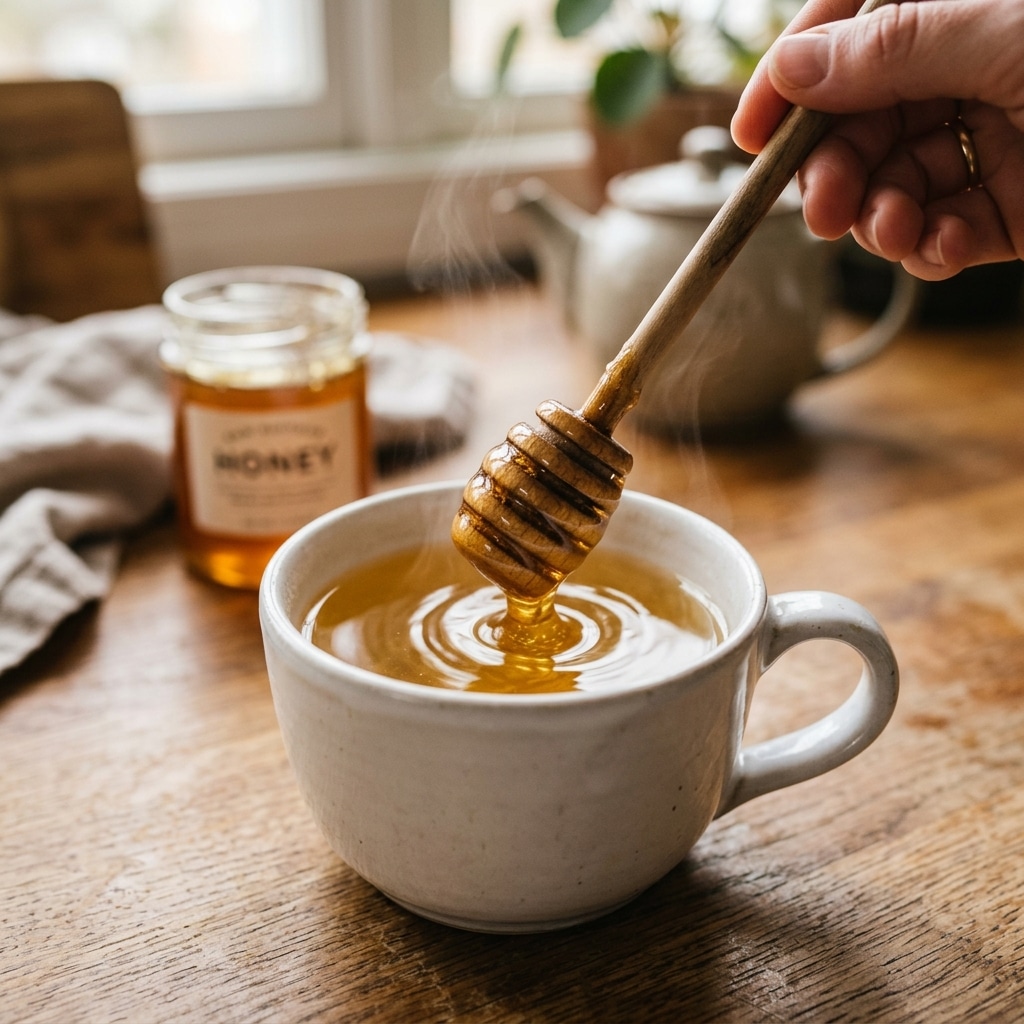 stirring raw honey into warm cinnamon water for weight loss recipe