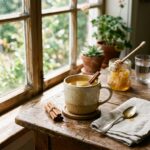 raw honey and cinnamon for weight loss in a warm ceramic mug