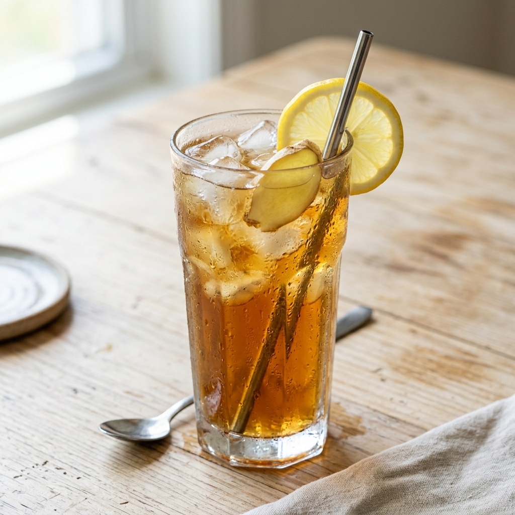  Serving dandelion tea for weight loss iced with lemon and ginger